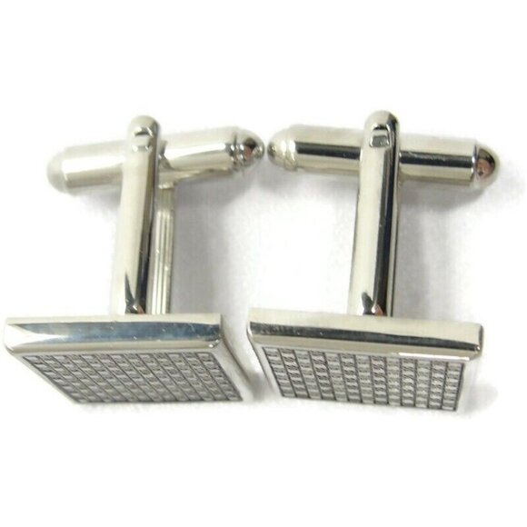 Chaps Cufflinks Silver Tone Square Wedding Tux - Picture 8 of 16
